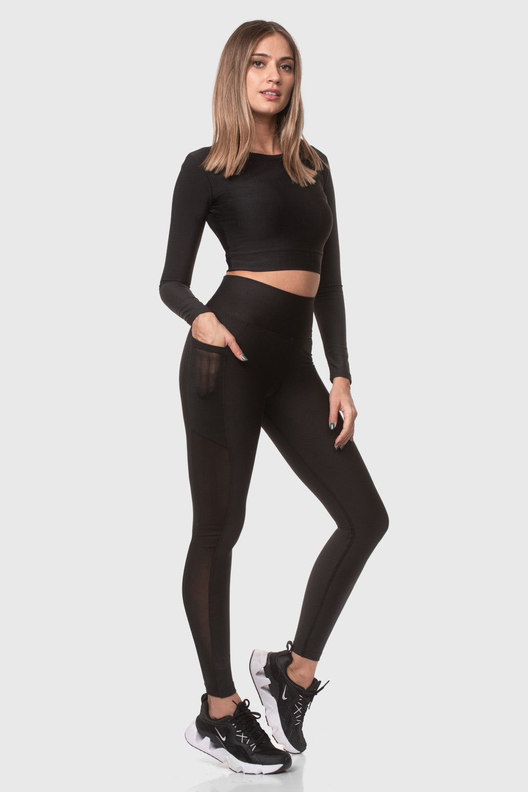 GHENT - Pocket Mesh Detail Sports Leggings